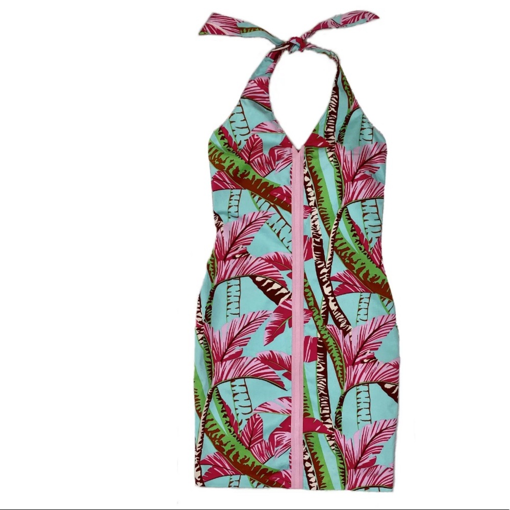 Tibi Tropical Halter Dress Sz S EXCELLENT